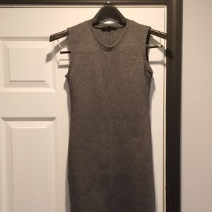 Grey knit tight dress